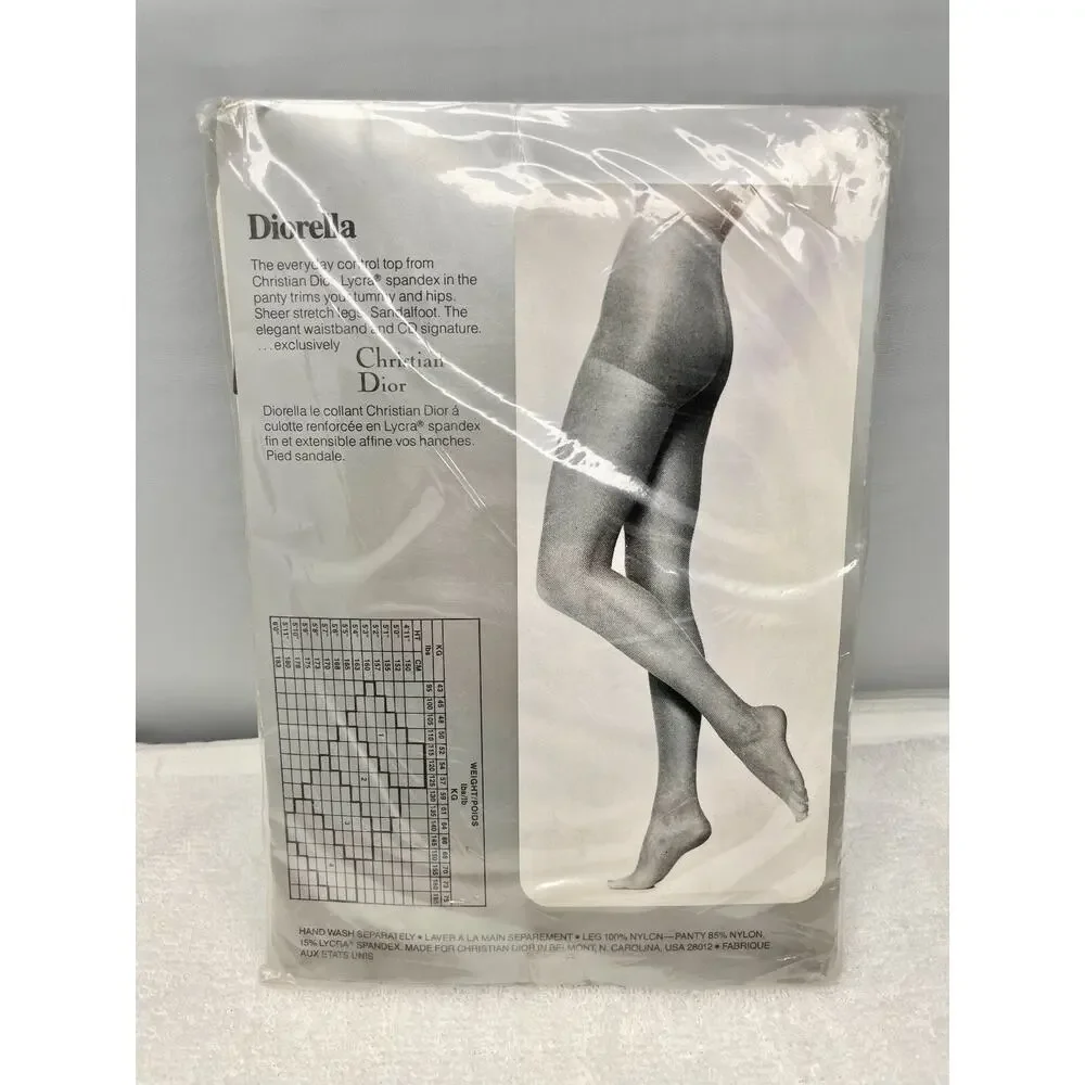 Christian Dior DIORISSIMO Sandalfoot Pantyhose Size 4 #4419 NEW OLD STOCK
